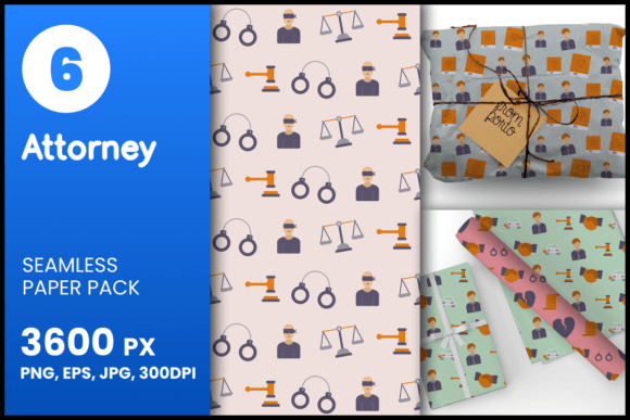 Attorney Seamless Patterns: A Versatile Design Asset for Creative and Professional Use