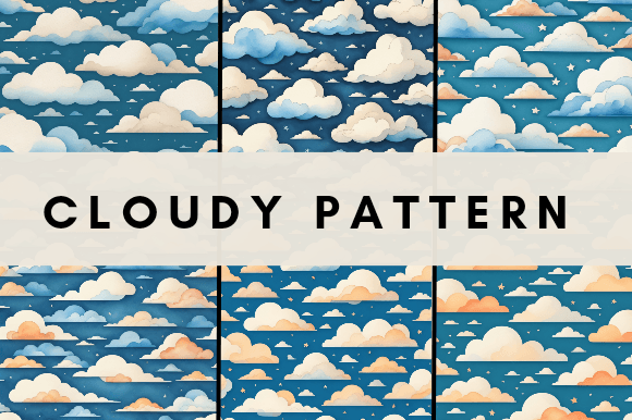 Clouds Patterns Watercolor: A Versatile Digital Art Resource for Creative Projects