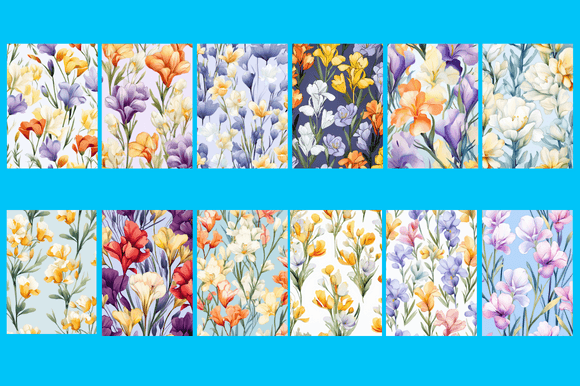 Freesias Patterns: Elevating Creativity with Digital Art for Modern Crafters