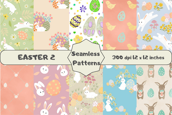 Happy Easter Seamless Patterns 2
