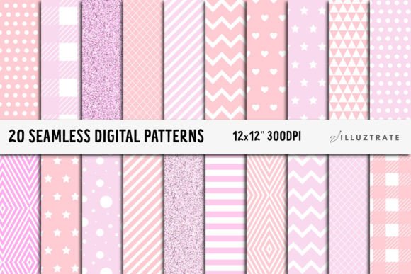 Light Pink Digital Paper Pack Patterns
