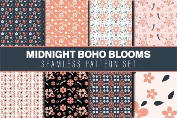 Midnight Boho Seamless Patterns
