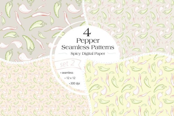 Pepper Seamless Patterns - Set 2