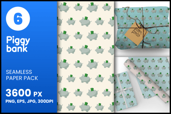 Piggy Bank Seamless Patterns