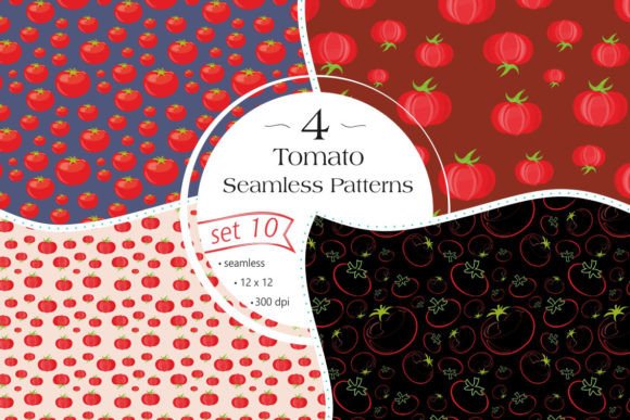 Tomato Seamless Patterns - Set 10