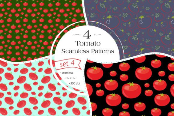 Tomato Seamless Patterns - Set 4: Creative Uses for Digital Paper Packs
