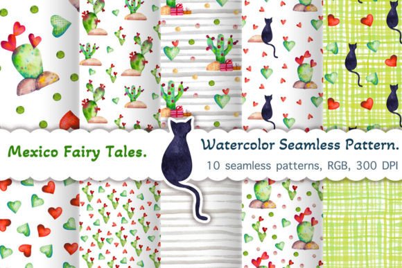 Watercolor Patterns Mexico Fairy Tales: A Unique Design Resource for Creative Projects