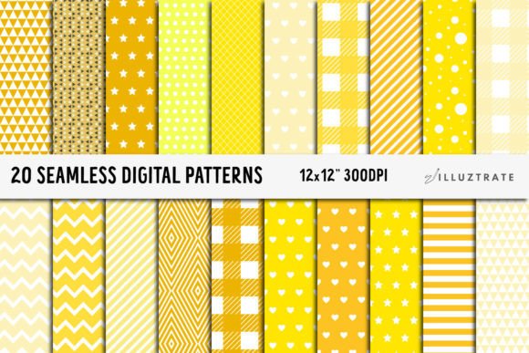 Yellow Digital Paper Seamless Patterns